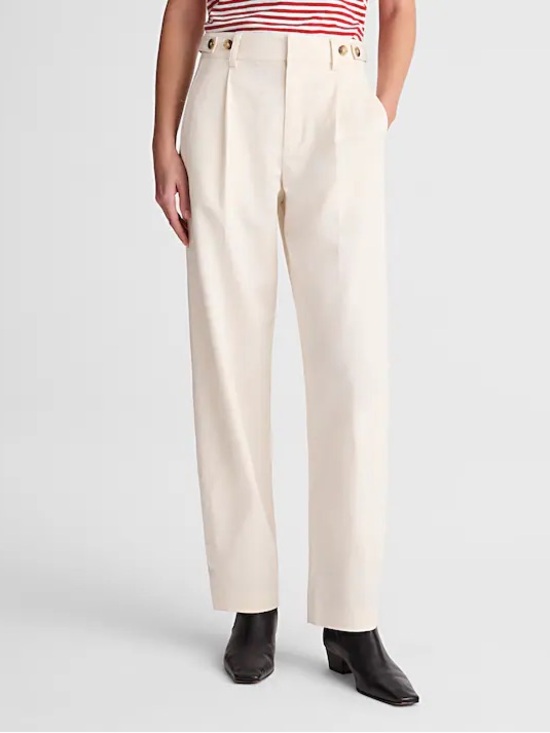Madewell Pants - Madewell Barrel-Leg Drapey Twill Pants Vintage Ivory Size 8 NWT